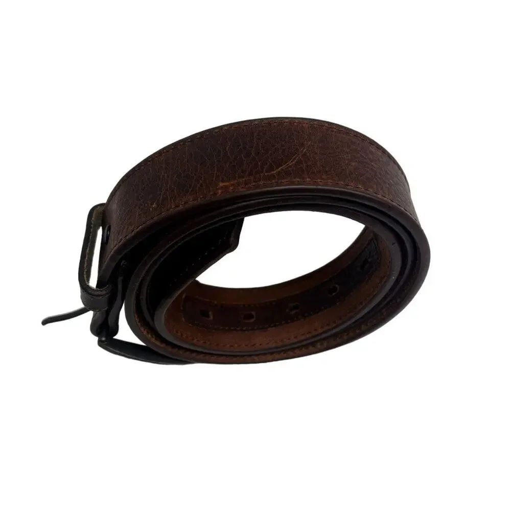 Dominican Republic Belt Men's 40 Genuine Soft Thick Leather Metal Buckle